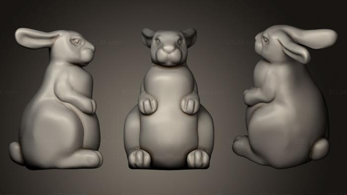 Animal figurines (Rabbit 2, STKJ_0608) 3D models for cnc